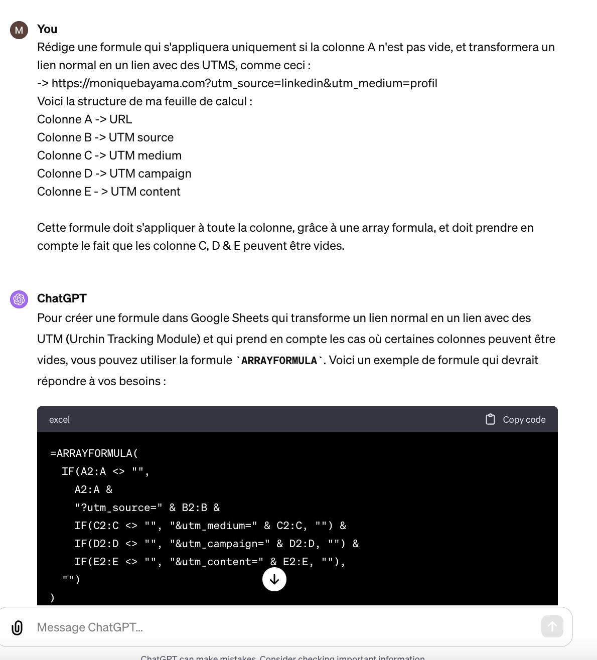 Comment utiliser ChatGPT avec Google Sheets (3 cas d'usage complets)